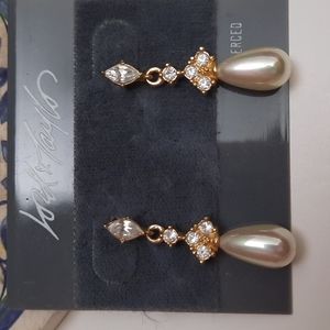 Vintage faux pearl drop earrings